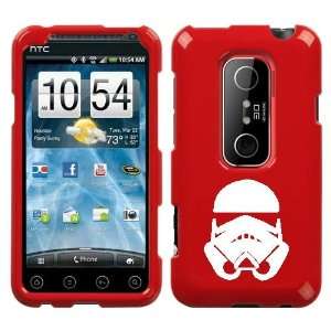  HTC EVO 3D WHITE STORM TROOPER ON A RED HARD CASE COVER 