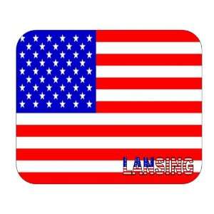  US Flag   Lansing, Michigan (MI) Mouse Pad Everything 