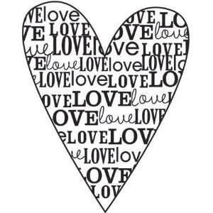  Love Type Heart   Rubber Stamps Arts, Crafts & Sewing