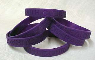 Alzheimers Silicone Awareness Bracelets Purple 6 pc Lot  