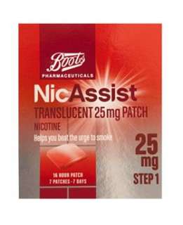 Boots Pharmaceuticals NicAssist Translucent 25mg Patch Nicotine 25mg 