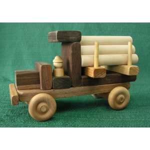  Handmade Wooden Toy Large Logger with Logs Toys & Games
