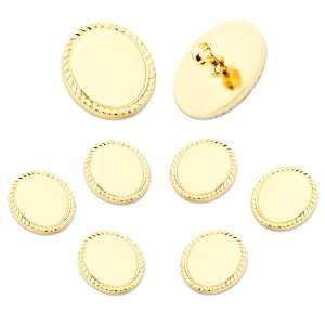  Ox and Bull Gold Rope Border Blazer Button Set Jewelry