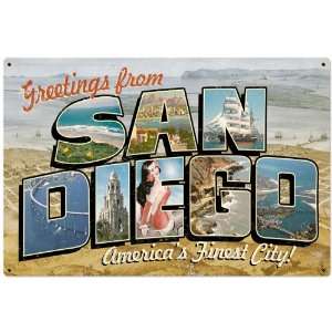  San Diego Postcard Metal Sign