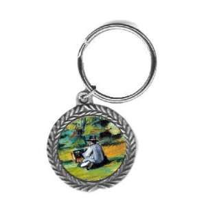  Painter At Work By Paul Cezanne Pewter Key Chain Office 