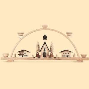 Candle arch Alp vilage with star singers, small village, length 47 cm 