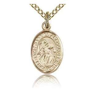  Gold Filled 1/2in St Gabriel Charm & 18in Chain Jewelry