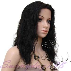 100% INDIAN REMY HUMAN HAIR FULL LACE WIG & LACE FRONT WIG #1B BLACK 