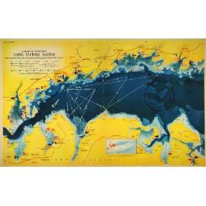 1939 Print Long Island Sound Map Yacht Club Larchmont Race Rolf Klep 