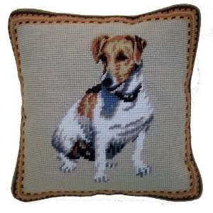 Smooth Jack Russell Terrier Dog Needlepoint Throw Pillow 10  