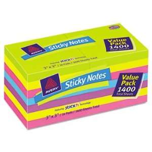  Flat Sticky Notes, 3 x 3, Bold, 100 Sheets per Pad, 14 