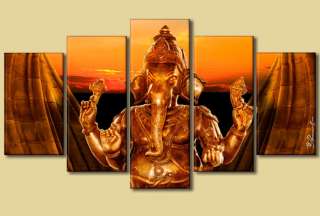 Elefant Gott Indien Sonnenuntergang Leinwand Bild XXL 4260254417313 