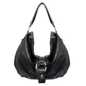  Black Purse with Decorative C Buckle on Front