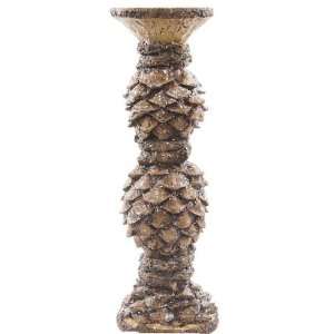 Arty Imports Candle Holder Paperstone Pinecone Design on Stand 5.1/8 