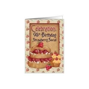    95th Birthday Strawberry Social Invitation Card Card Toys & Games