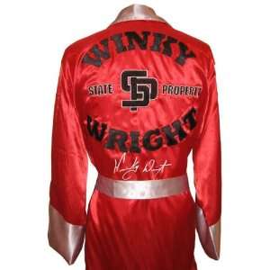 Winky Wright Signed Boxing Robe   Autographed Boxing Robes and Trunks