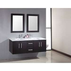   08135 Double Sink 60 Inch Modern Bathroom Vanity Set