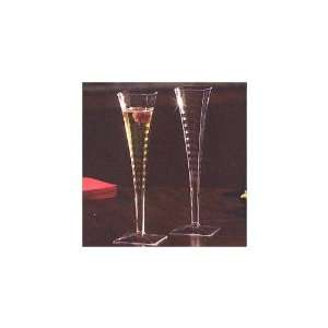 EMI Yoshi Clear Plastic 5 Oz Square Champagne Glass  