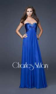 Charm Blue Evening Prom Gown Ball dress Sz 4 6 8 10 12  