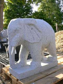 Gr. Elefant Granit geschlagen Naturstein Gartendeko  