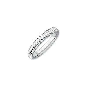  3.25mm Stackable Sterling Silver Fluted Band Size 10 