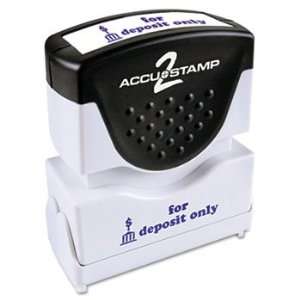  Accustamp2 Shutter Stamp with Microban, Blue, FOR DEPOSIT 