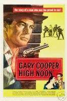 HIGH NOON MOVIE POSTER Gary Cooper RARE HOT VINTAGE  