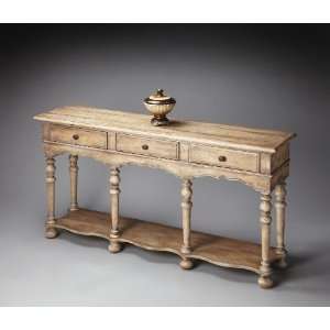Butler Console Table   Blanched Almond Finish 