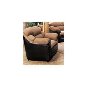  Taylor Chair in Mocha Microfiber/Dark Brown Faux Leather Cover 