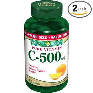  Natures Bounty Vitamin C, 500mg USP, 500 Tablets (Pack of 