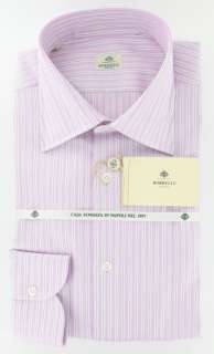 New $400 Borrelli Pink Shirt 16.5/42  