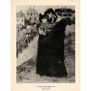  1940 Print Pablo Picasso 1900 Painting Street Lovers Embrace 