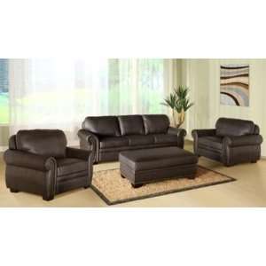  CI D210 BRN 3/1/4 Premium Italian Leather Oversized Sofa 