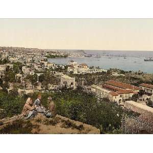   Town and harbor from St. Dimila Beyrout Holy Land (i.e. Beirut Lebanon