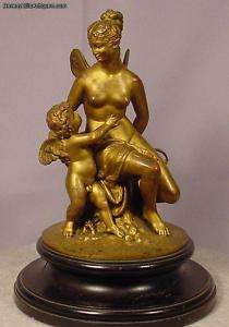 Antique Bronze Sculpture Psyche & Cherub  