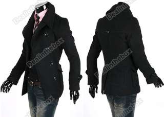 New 2011 Men Winter Fashion Slim Fit Trench Coat Jacket S M L XL Black 