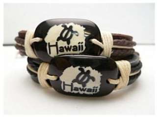  HAWAIIAN HONU TURTLE PETROGLYPH LEATHER & HEMP BRACELET Clothing