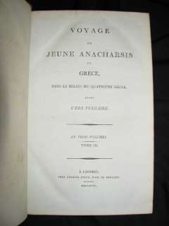 1796 Antique French Bookset   Voyage du Jeune Anacharsis en Grèce 
