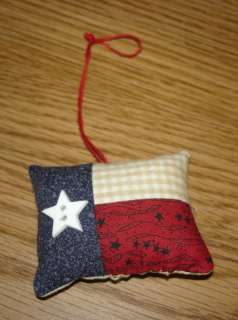 SMALL TEXAS FLAG* ORNAMENT*WITH STAR BUTTON~LONE STAR  
