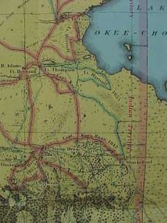   DAVIS Seminole War FLORIDA Map Taylor Lake Okeechobee Reprint  