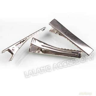 60x Metal Hair Alligator Pin Clips Findings 41mm 160324  