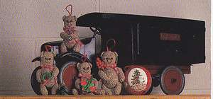 Crochet Pattern ~ TEDDY BEAR ORNAMENTS ~ Christmas  