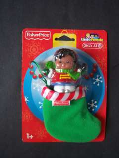 Fisher Price Little People Christmas Girl Figure In Stocking  