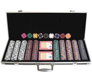500 14 gr Clay Tri Color Poker Chips Custom Set w/Case*  
