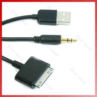 5mm Car AUX Audio Lineout USB Cable Charger For Apple iPod iPhone 