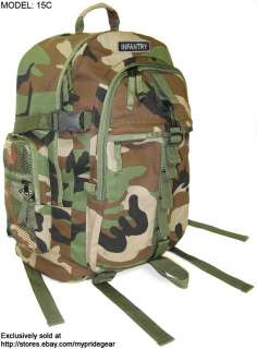 INFANTRY Backpack Bag Military Rucksack w/Patch 15C  