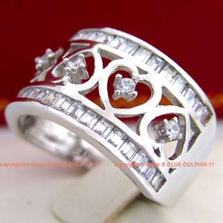 Vintage Genuine Solid 9ct White Gold Engagement Wedding Rings 