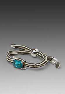 JUICY COUTURE Feeling Moody Aqua Stone/Tan Rope Courage Bracelet at 