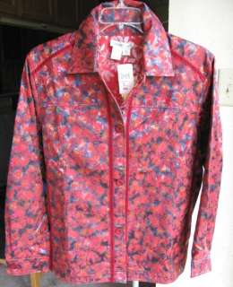 Coldwater Creek Blooming Florals Reversible Jean Style Jacket  