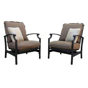 Thomasville Messina Canvas Cocoa Concealed Motion Patio Club Chair 